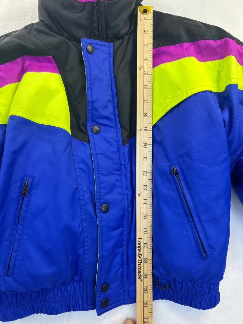 Vintage Obermeyer Ski Jacket Junior's 14 Neon Colorblock Retro 80s 90s Coat